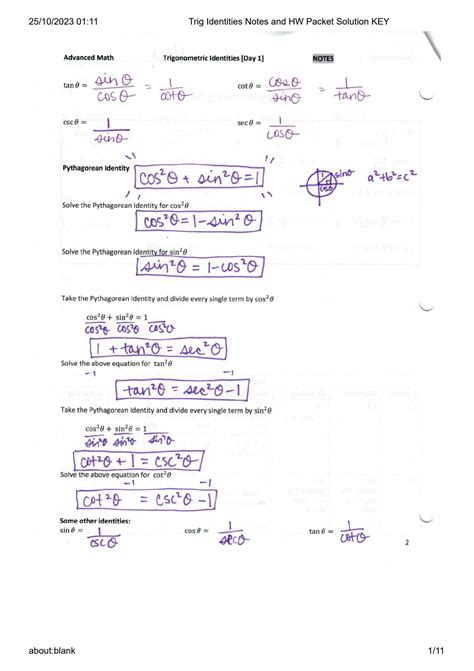 Trig Identities Packet .